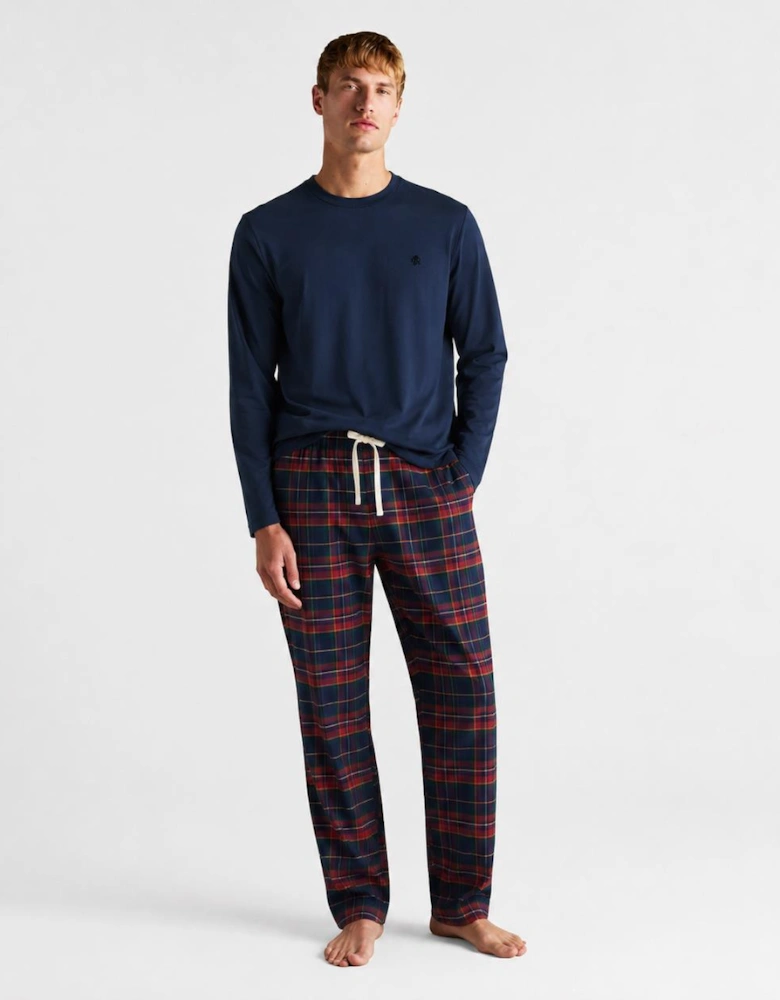 Joules G66095 DOZER LONG Mens Pyjama Set Navy/Burgundy Mens  Navy/Burgundy