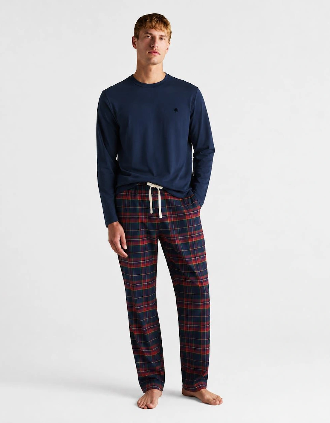 Joules G66095 DOZER LONG Mens Pyjama Set Navy/Burgundy Mens  Navy/Burgundy
