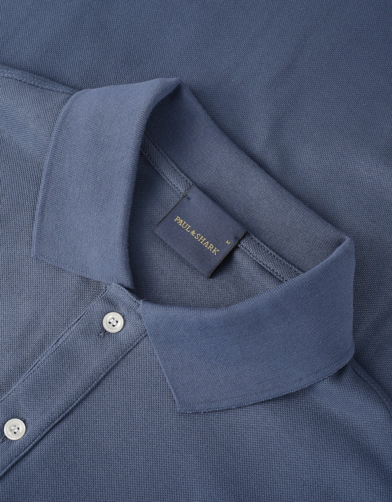Fine Piquet Cotton Polo Blue