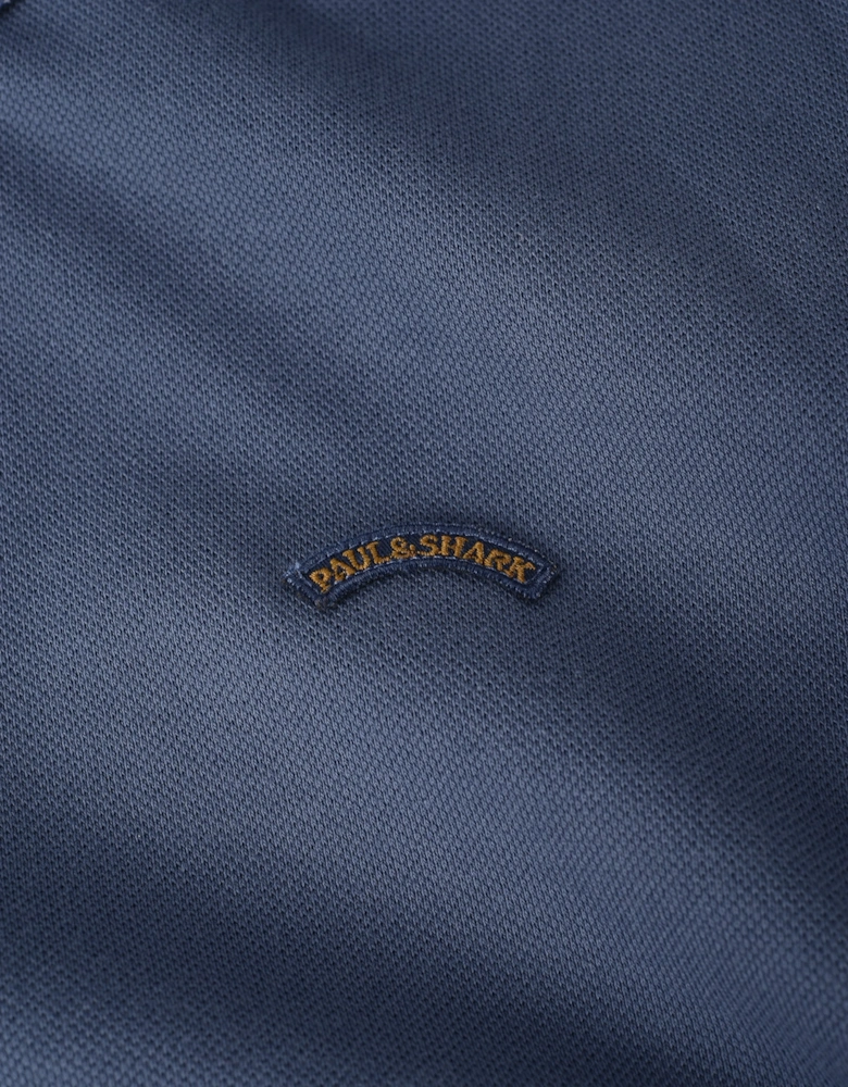Fine Piquet Cotton Polo Blue