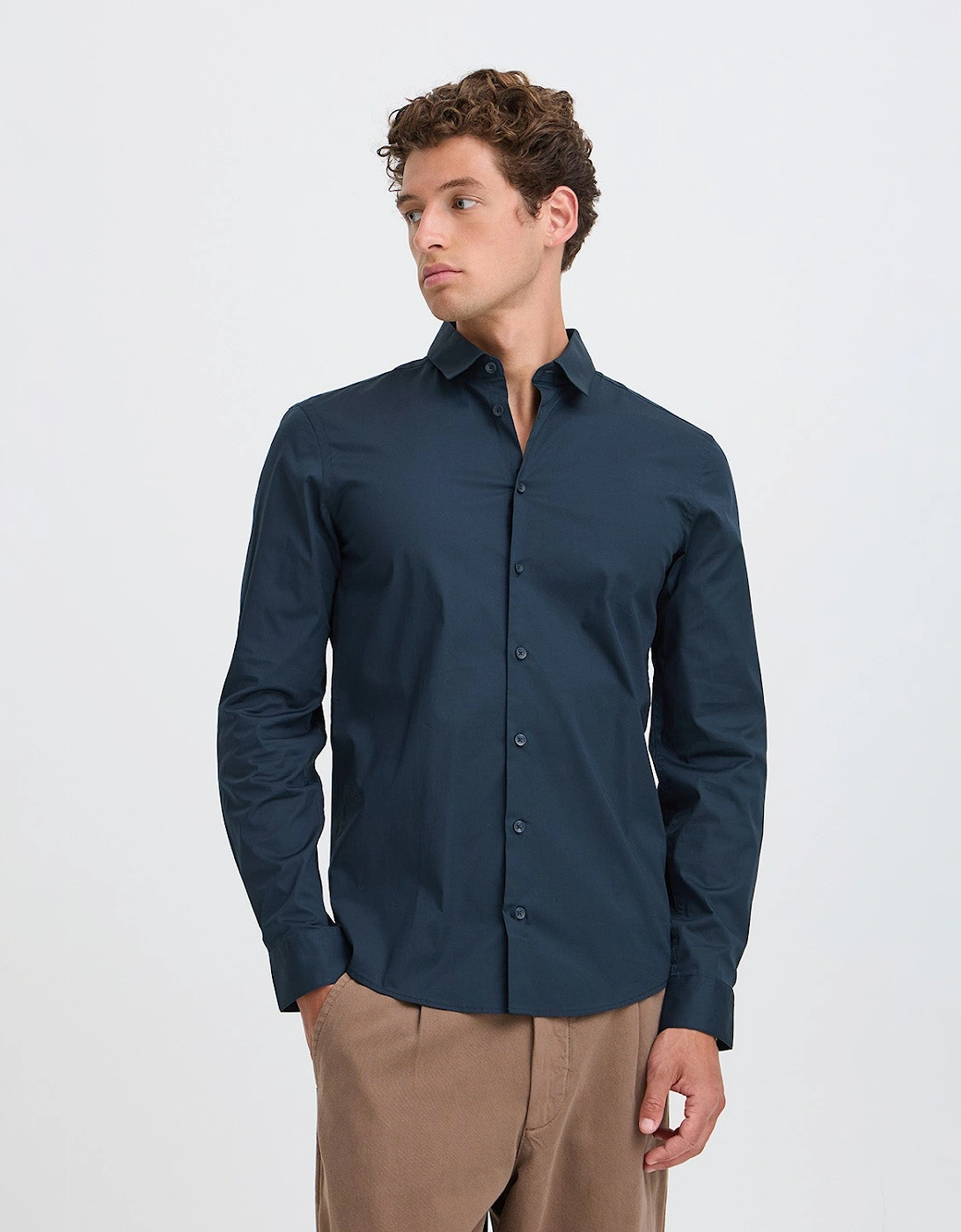 Casual Friday Palle Stretch Poplin Slim Fit Shirt
