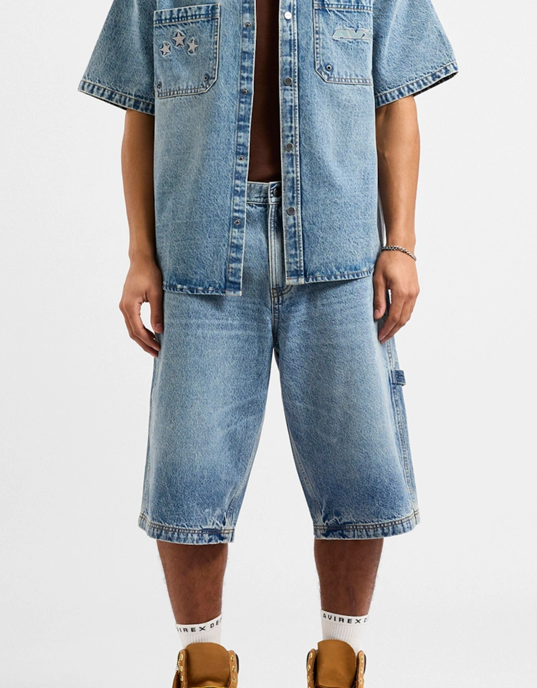 DAM DENIM SHORT - Mid Denim Blue