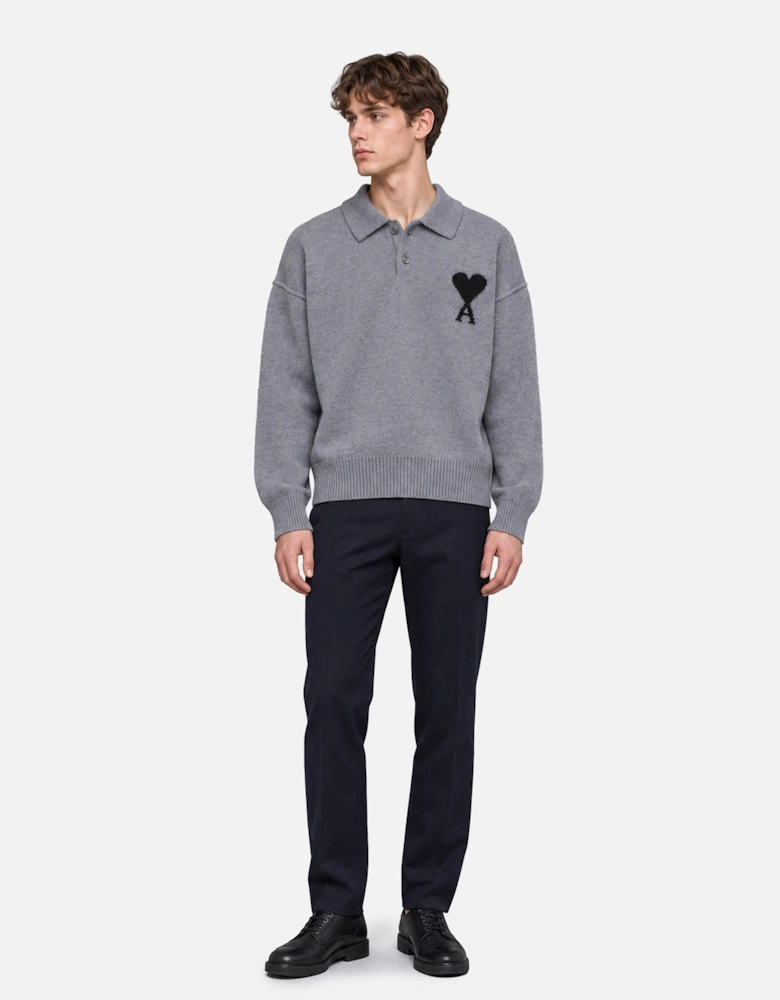 Contrasted ADC Polo Sweater Grey