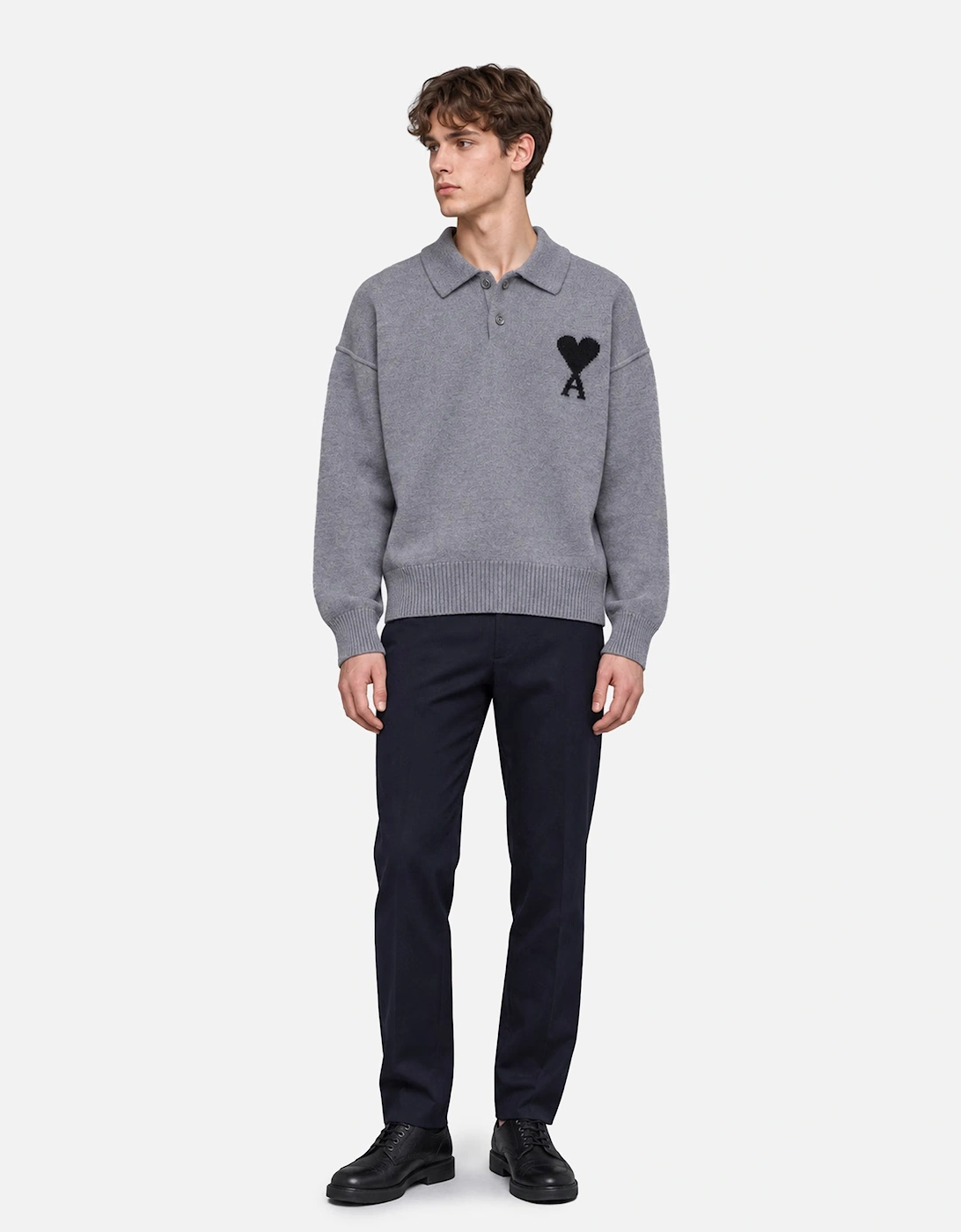 Contrasted ADC Polo Sweater Grey