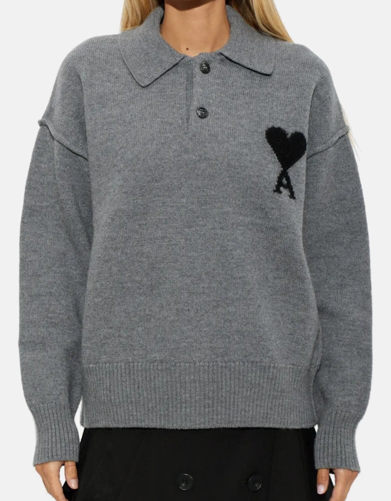 Contrasted ADC Polo Sweater Grey