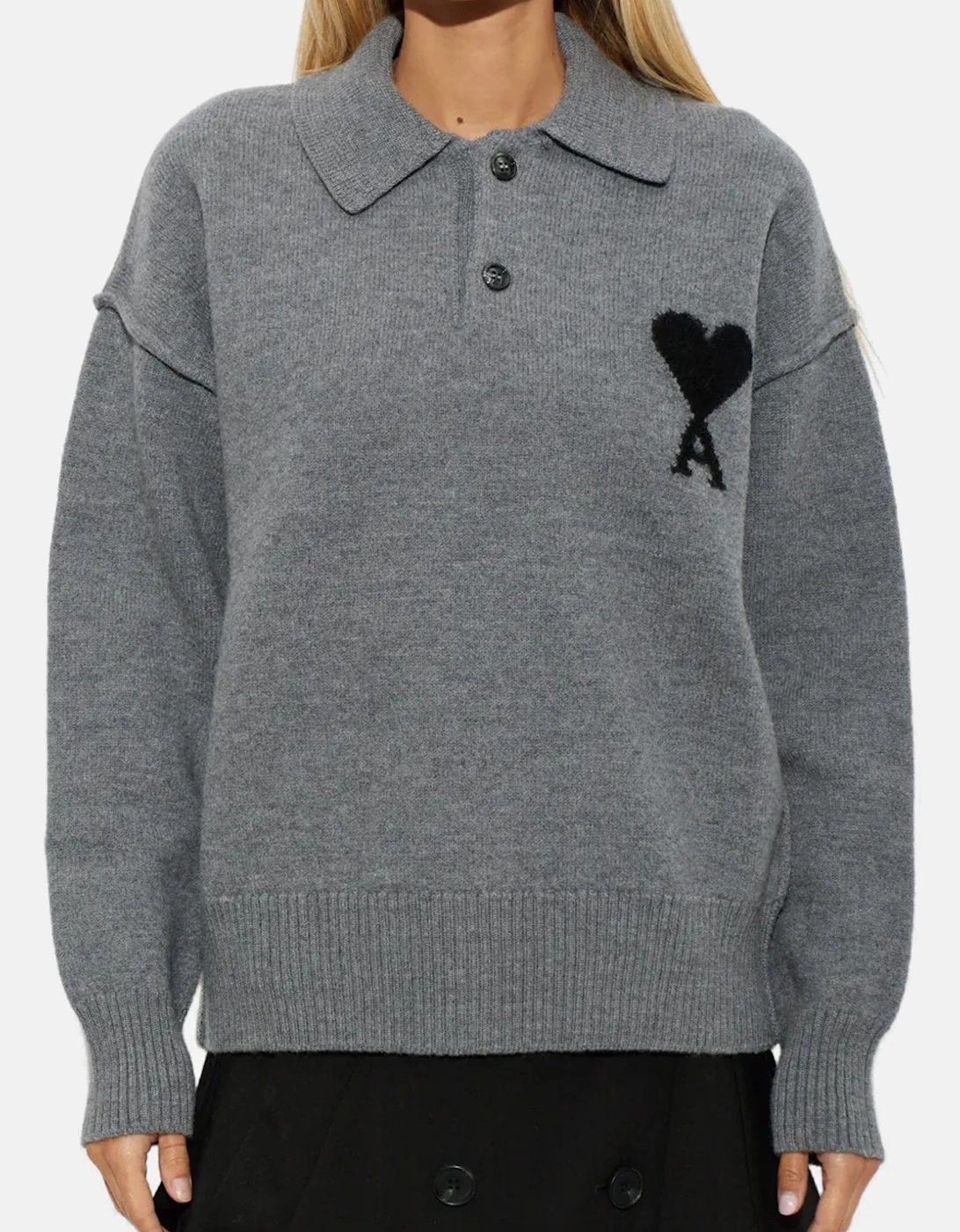 Contrasted ADC Polo Sweater Grey