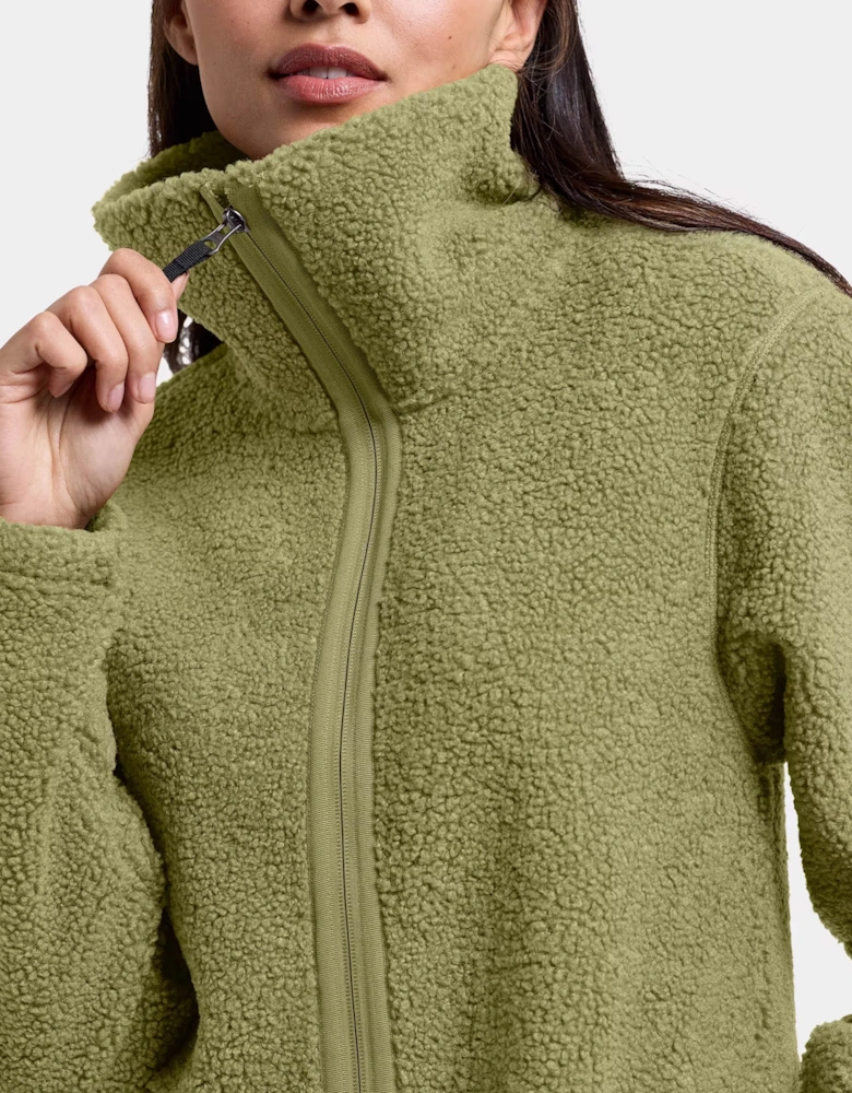 Didriksons Womens Umi Full Zip Fleece 4 - Olive Green H22