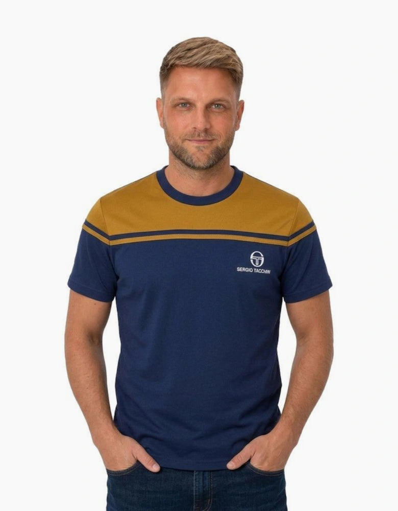Sergio Tacchini New Young Line T-Shirt Golden Brown/Maritime Blue