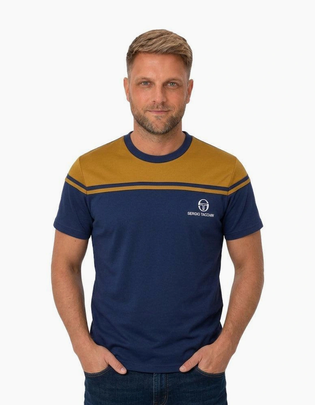 Sergio Tacchini New Young Line T-Shirt Golden Brown/Maritime Blue