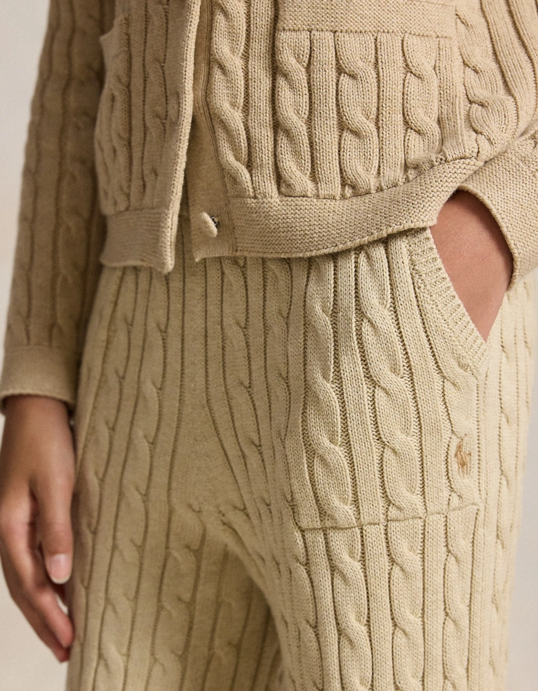 Ralph Lauren Girls Cable Knit Pants in Beige