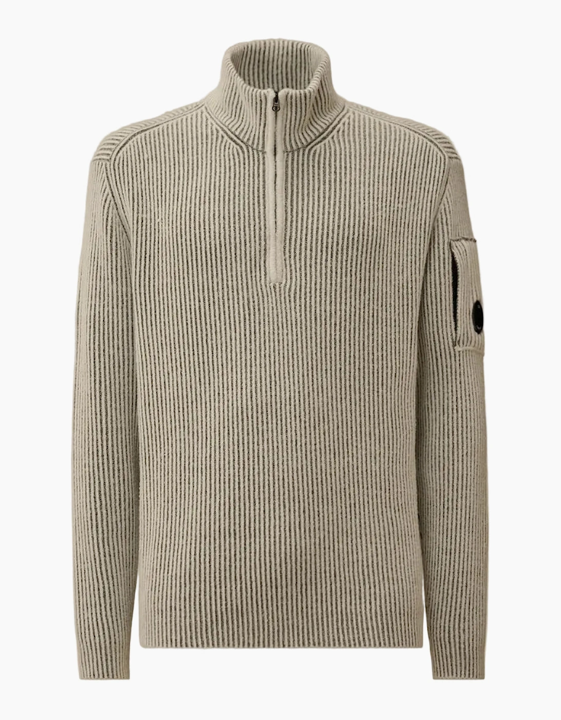 Polo Collar Quarter Zip Lens Fleece Knit
