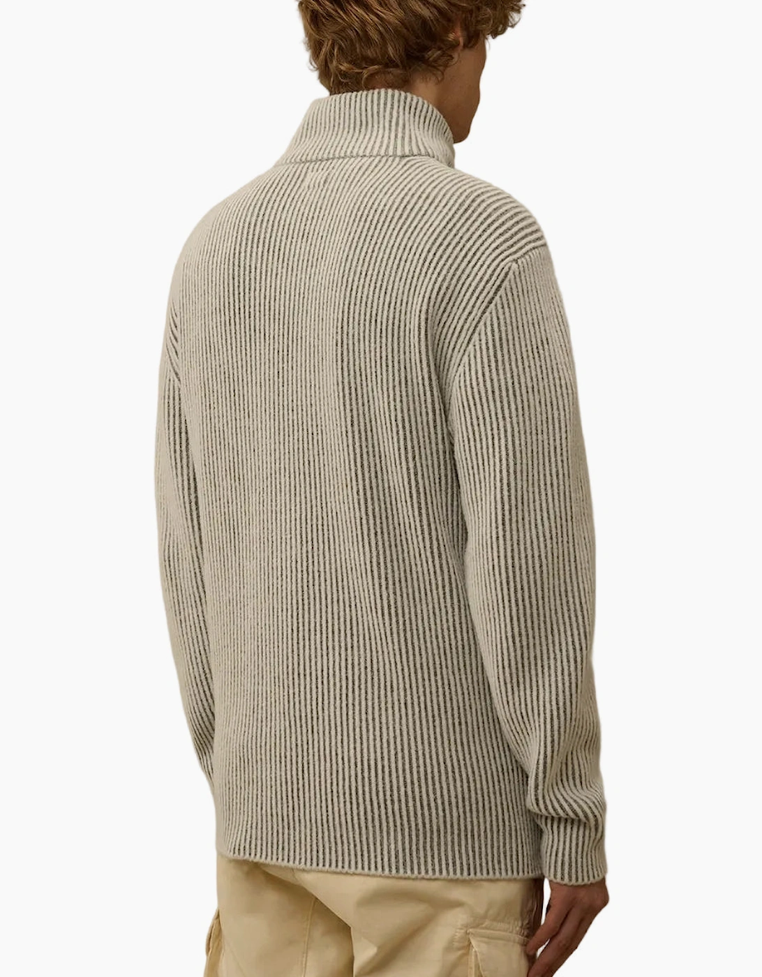 Polo Collar Quarter Zip Lens Fleece Knit