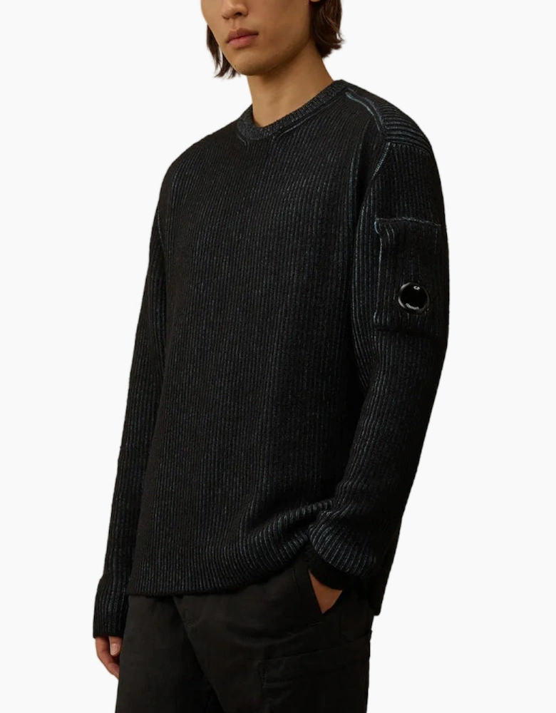 Fleece Knit Crewneck Lens Jumper