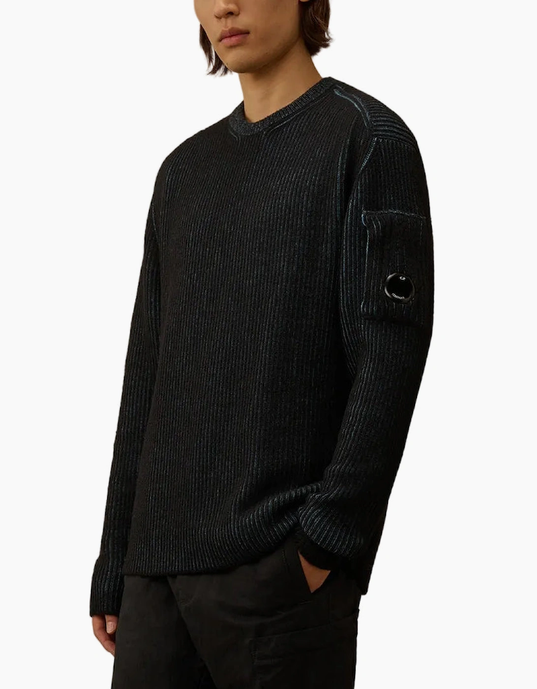 Fleece Knit Crewneck Lens Jumper