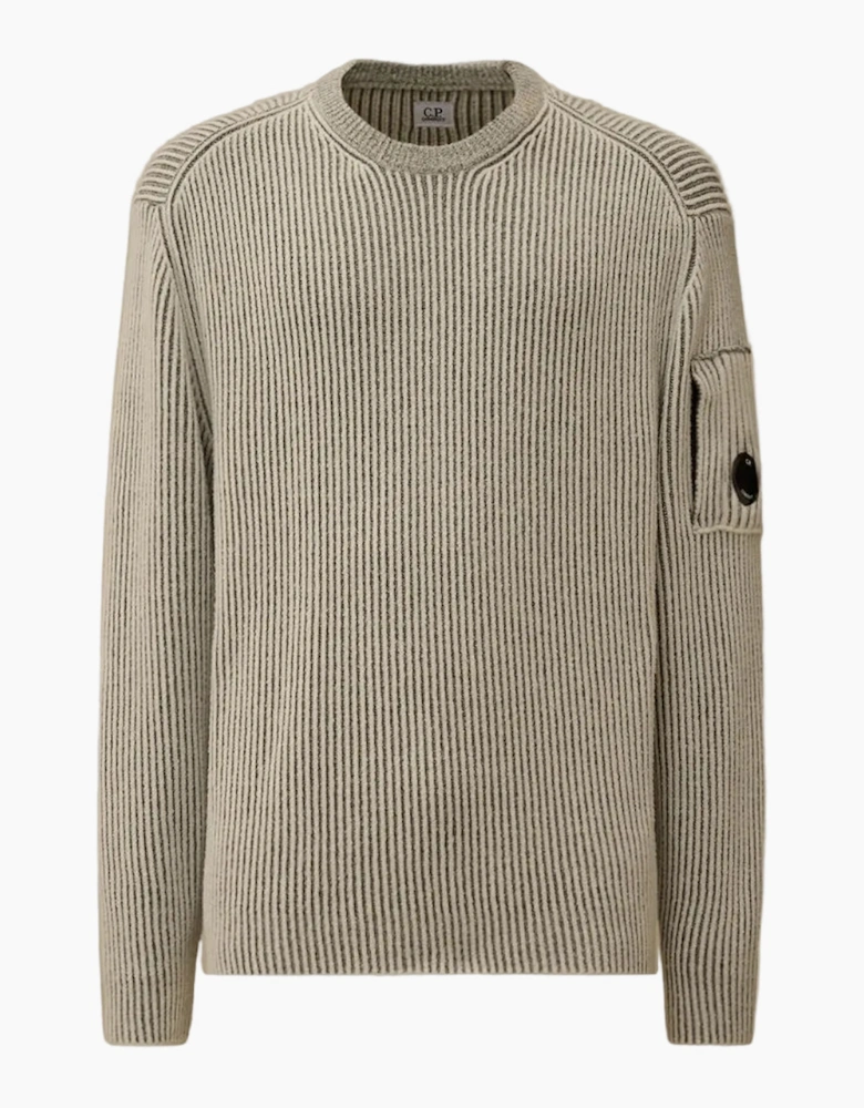 Fleece Knit Crewneck Lens Jumper