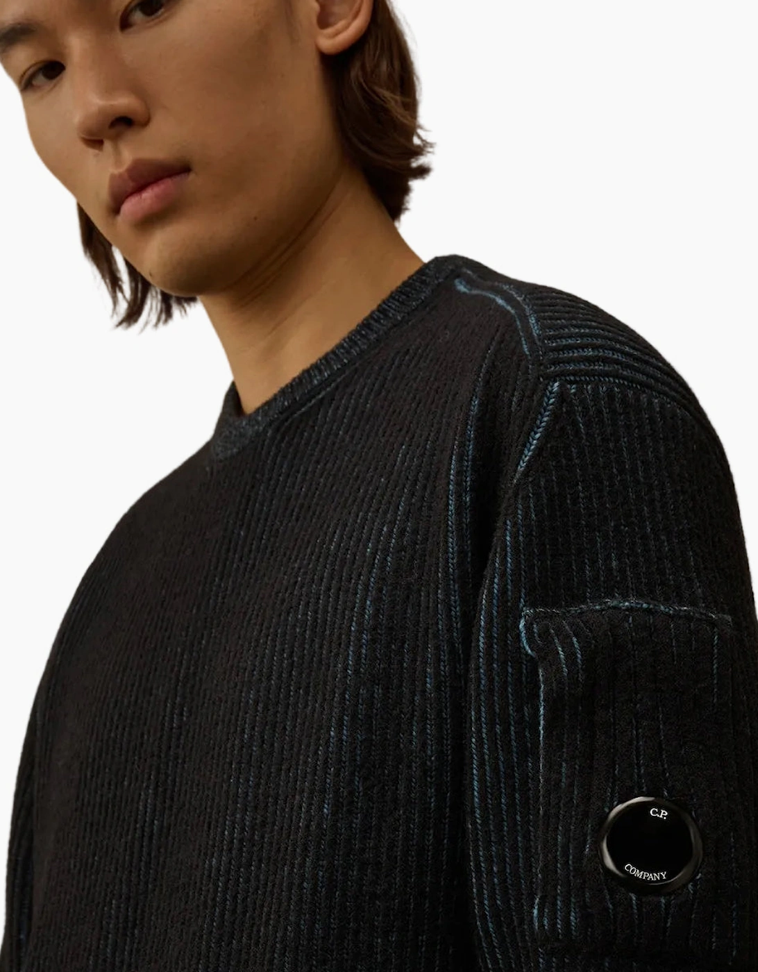 Fleece Knit Crewneck Lens Jumper
