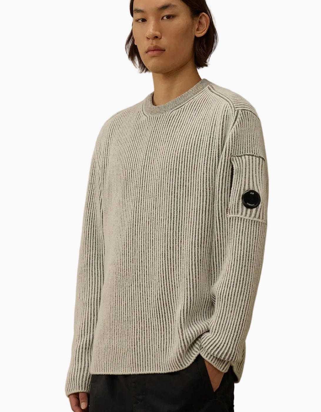 Fleece Knit Crewneck Lens Jumper