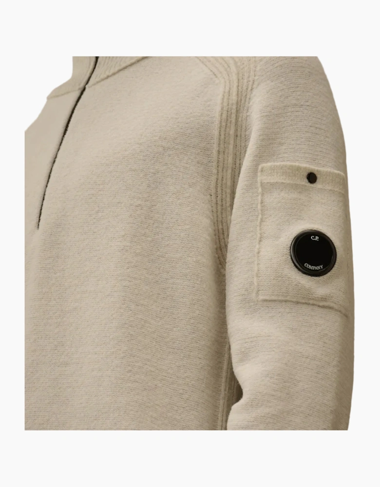 Polo Collar Quarter Zip Lens Fleece Knit