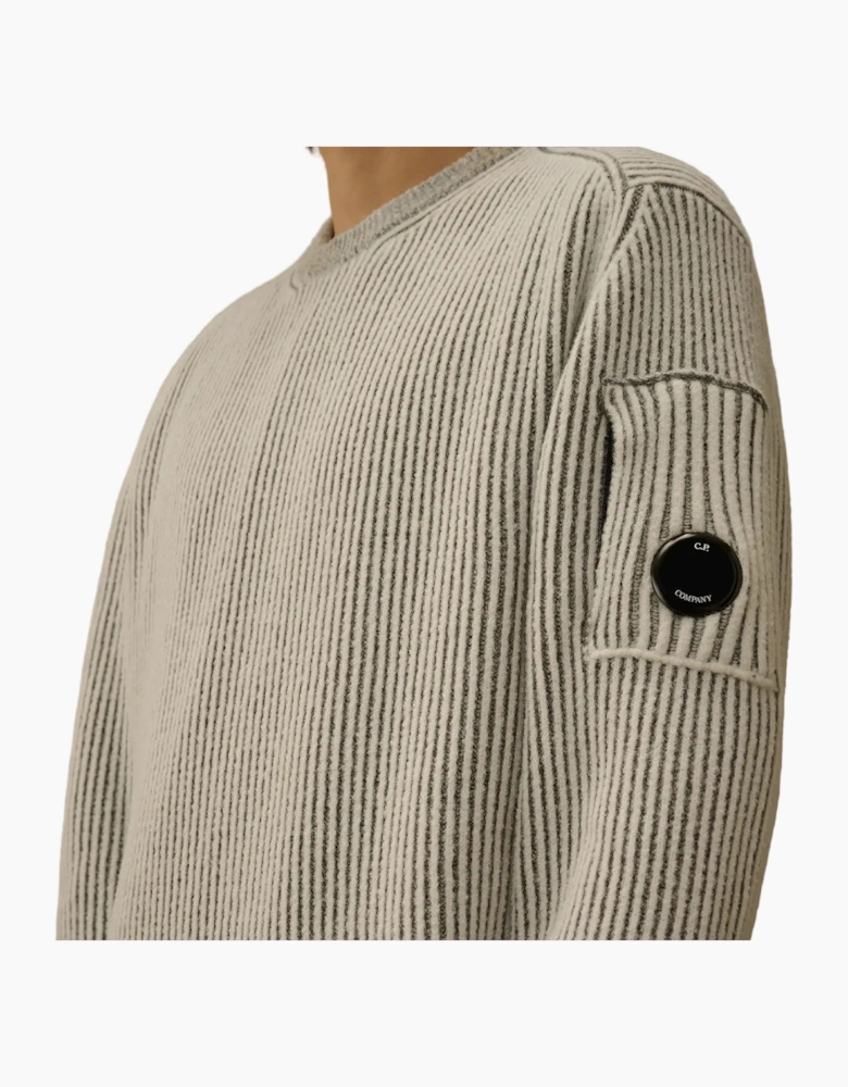 Fleece Knit Crewneck Lens Jumper