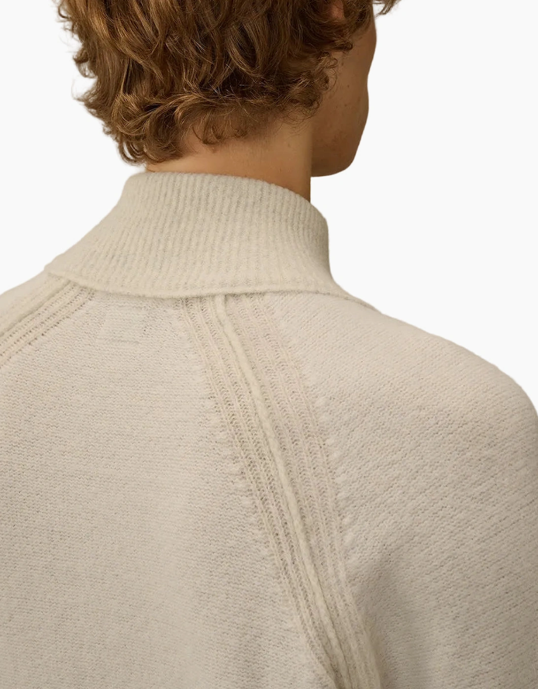 Polo Collar Quarter Zip Lens Fleece Knit