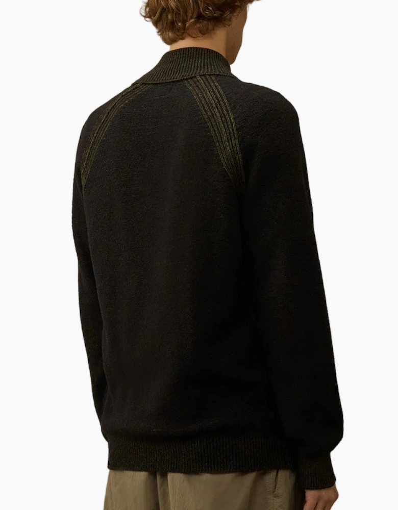 Polo Collar Quarter Zip Lens Fleece Knit