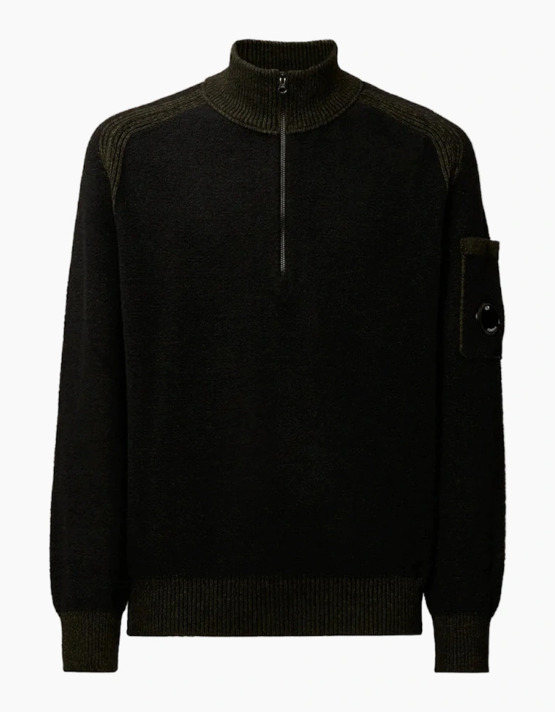 Polo Collar Quarter Zip Lens Fleece Knit