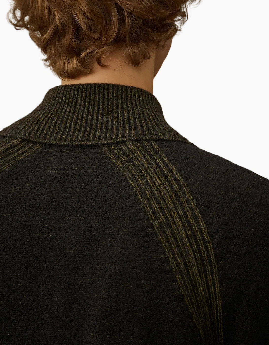 Polo Collar Quarter Zip Lens Fleece Knit