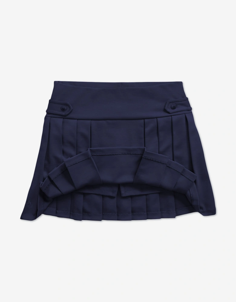 Ralph Lauren Girls Pleated Jersey Skort in Navy