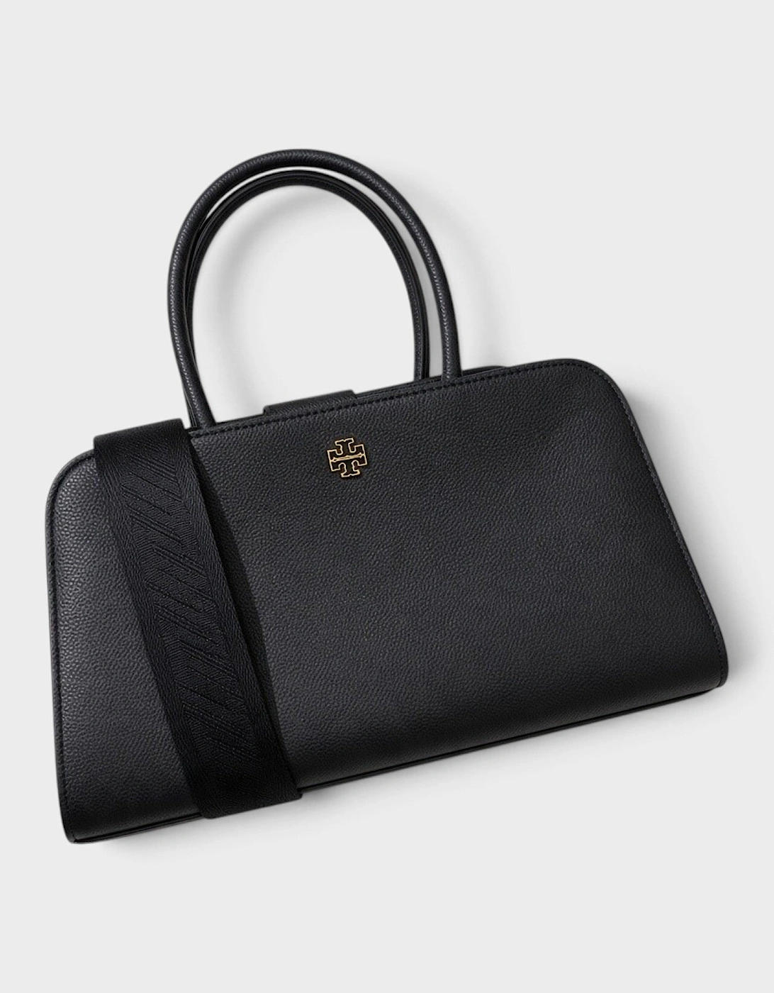 Britten Small Center Zip Satchel Black