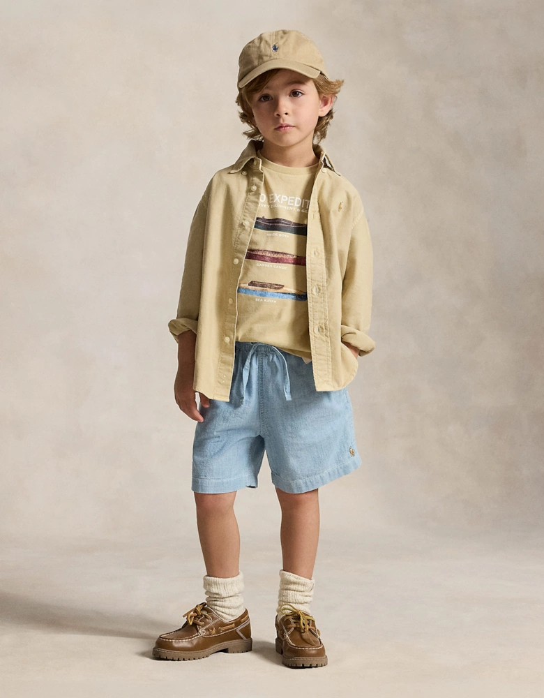 Ralph Lauren Boys Twill Woven Shorts in Blue