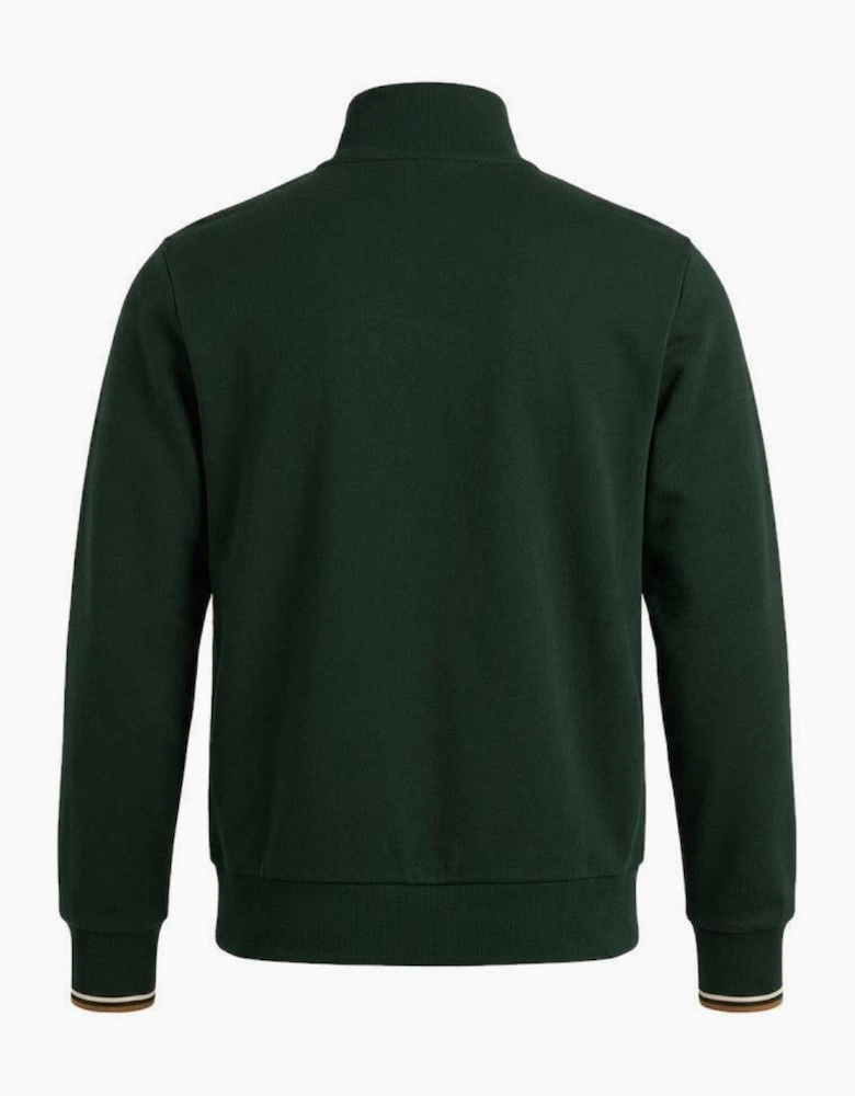 Fred Perry Half Zip Sweatshirt Grassroots/Ecru/Bronze
