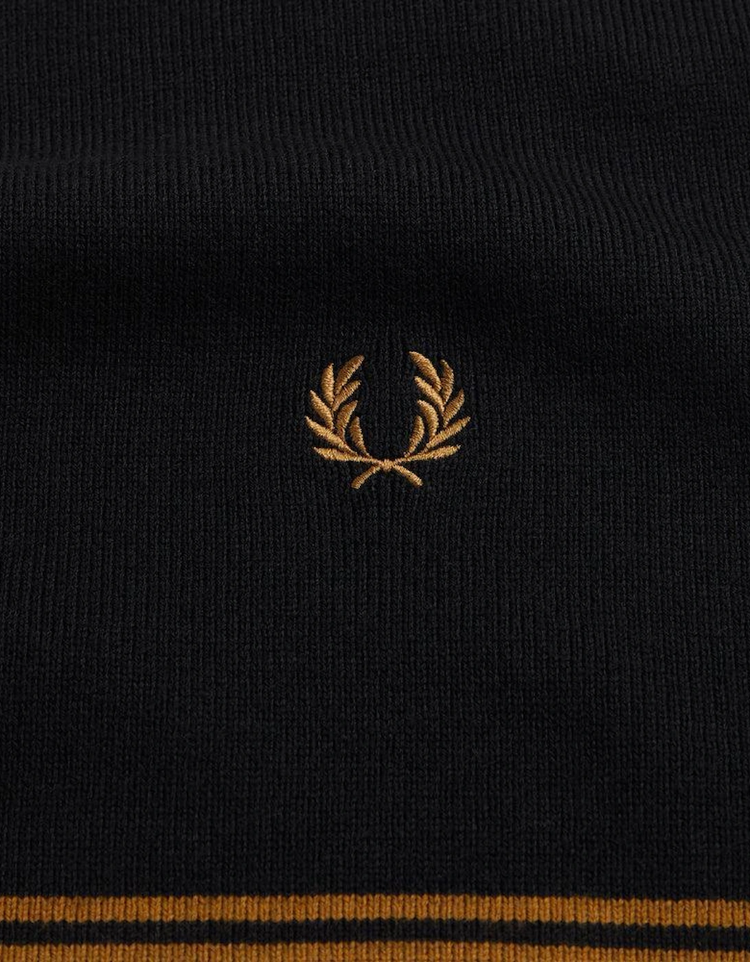 Fred Perry Twin Tipped Merino Wool Scarf Black/Dark Caramel