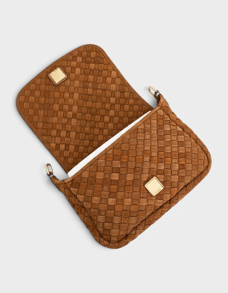 Thea Woven Suede Flap Chicory Brown