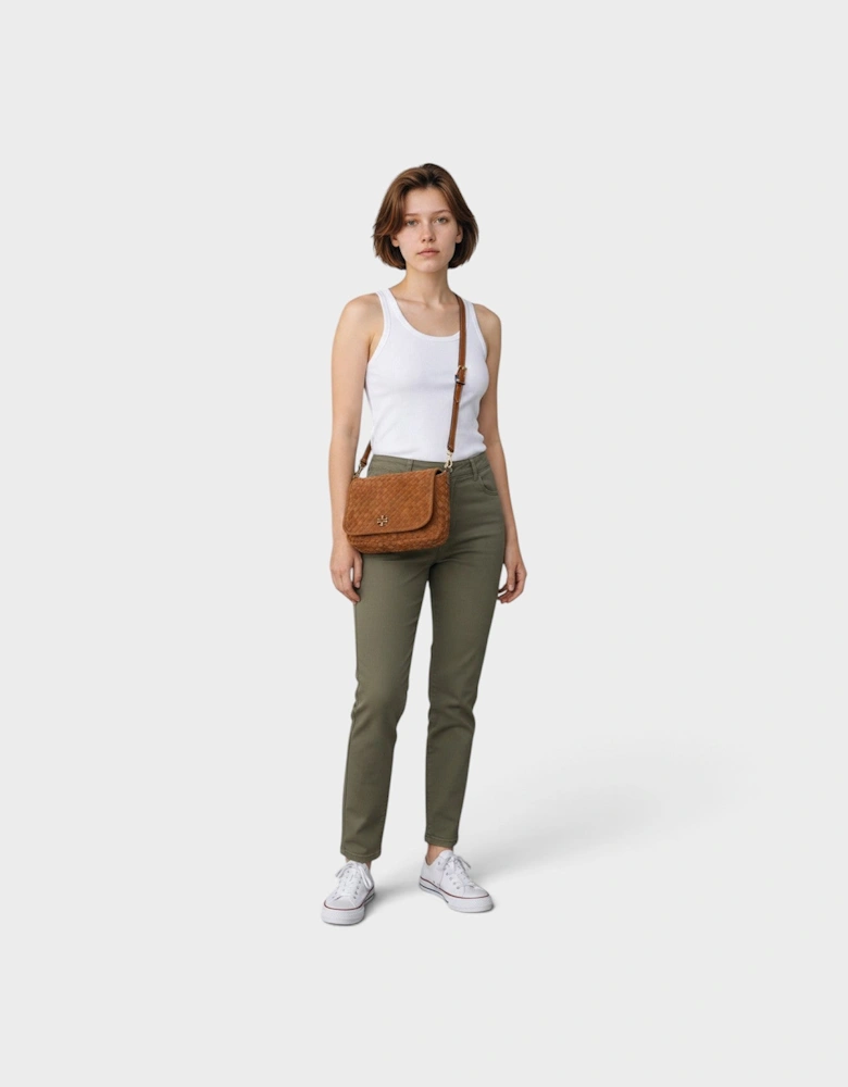 Thea Woven Suede Flap Chicory Brown