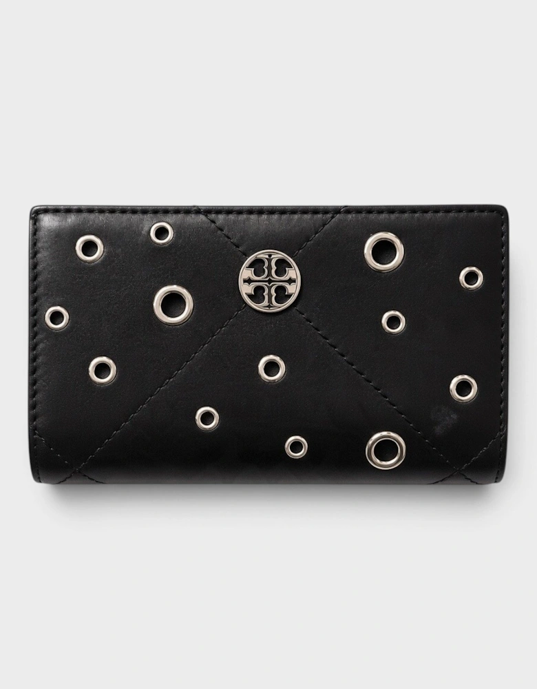 Willa Grommets Medium Wallet Black