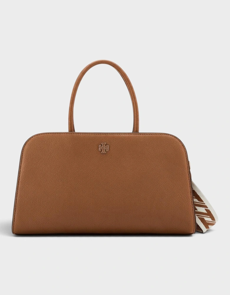 Britten Small Center Zip Satchel Forest Brown