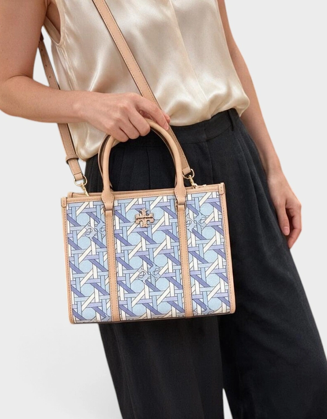 Blake Basketweave Small Tote Blue