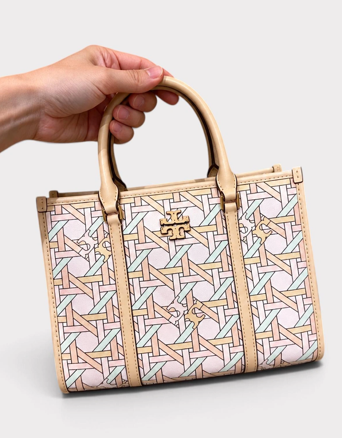 Blake Basketweave Small Tote Pink
