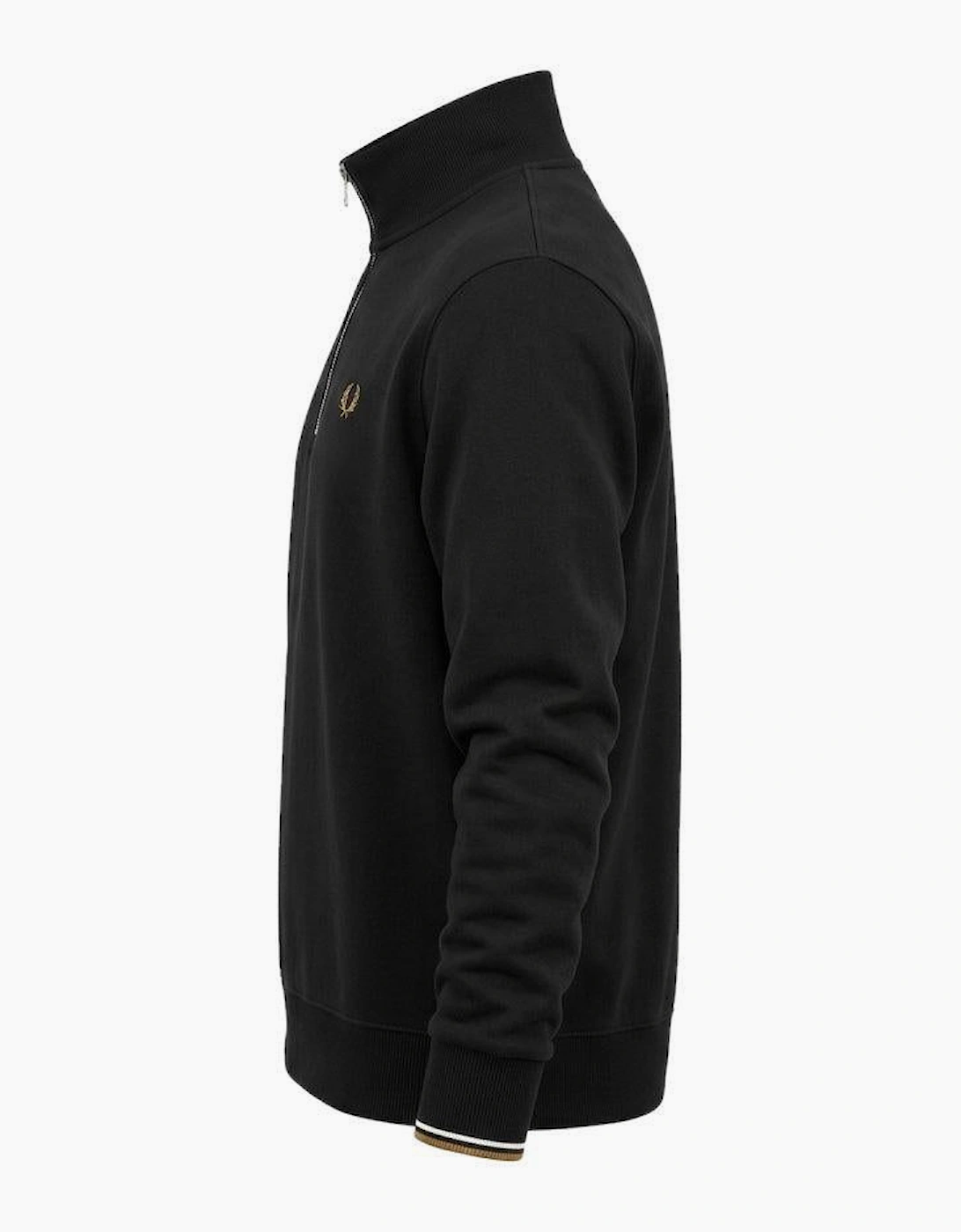Fred Perry Half Zip Sweatshirt Black/Snow White/Bronze