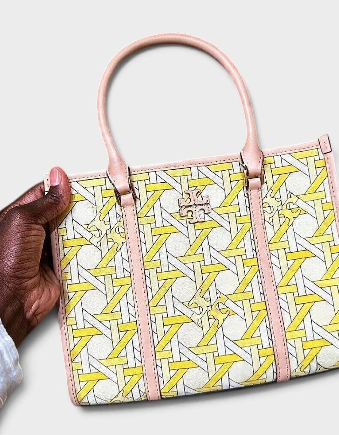 Blake Basketweave Small Tote Yellow