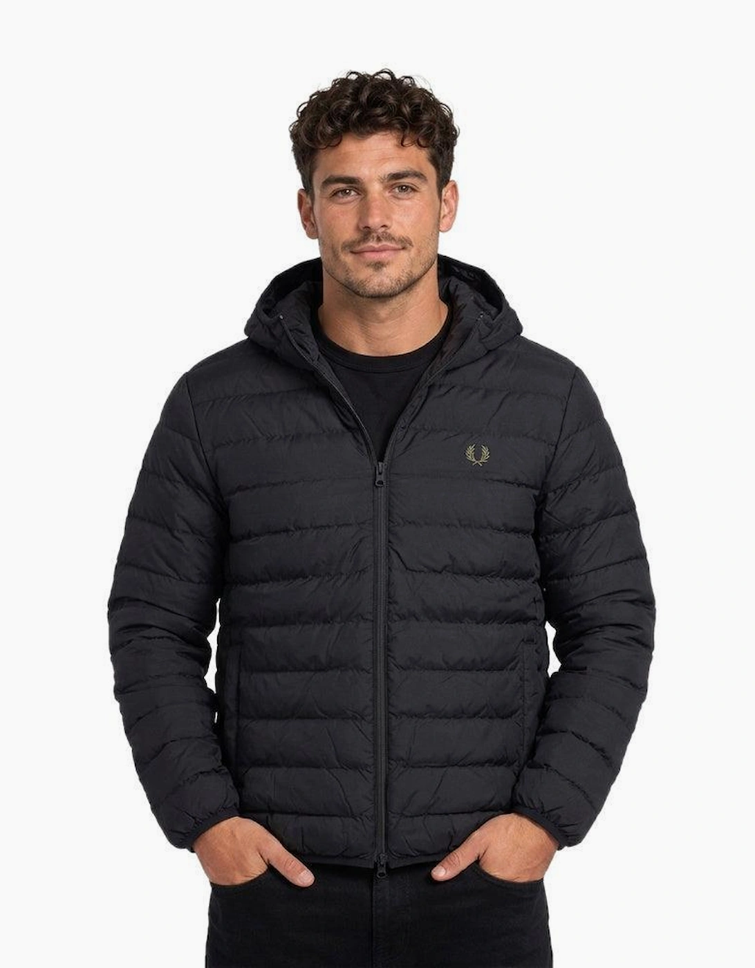 Fred Perry Hooded Insulated Jacket Black