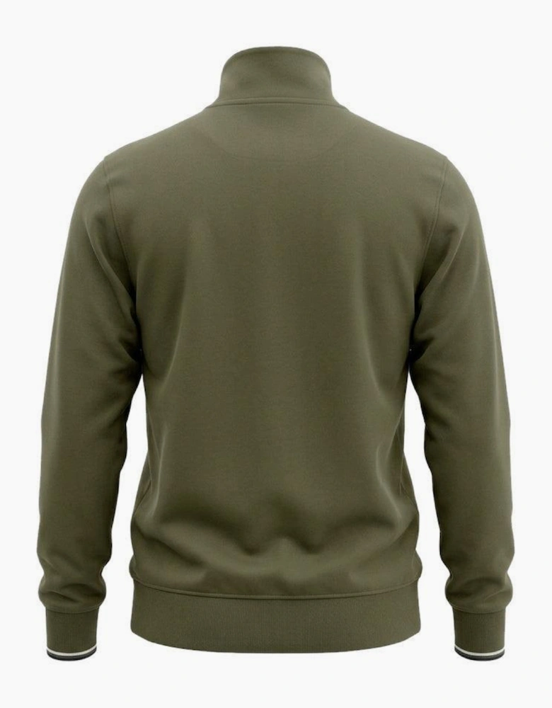 Fred Perry Half Zip Sweatshirt Laurel Wreath Green/Slate/Navy