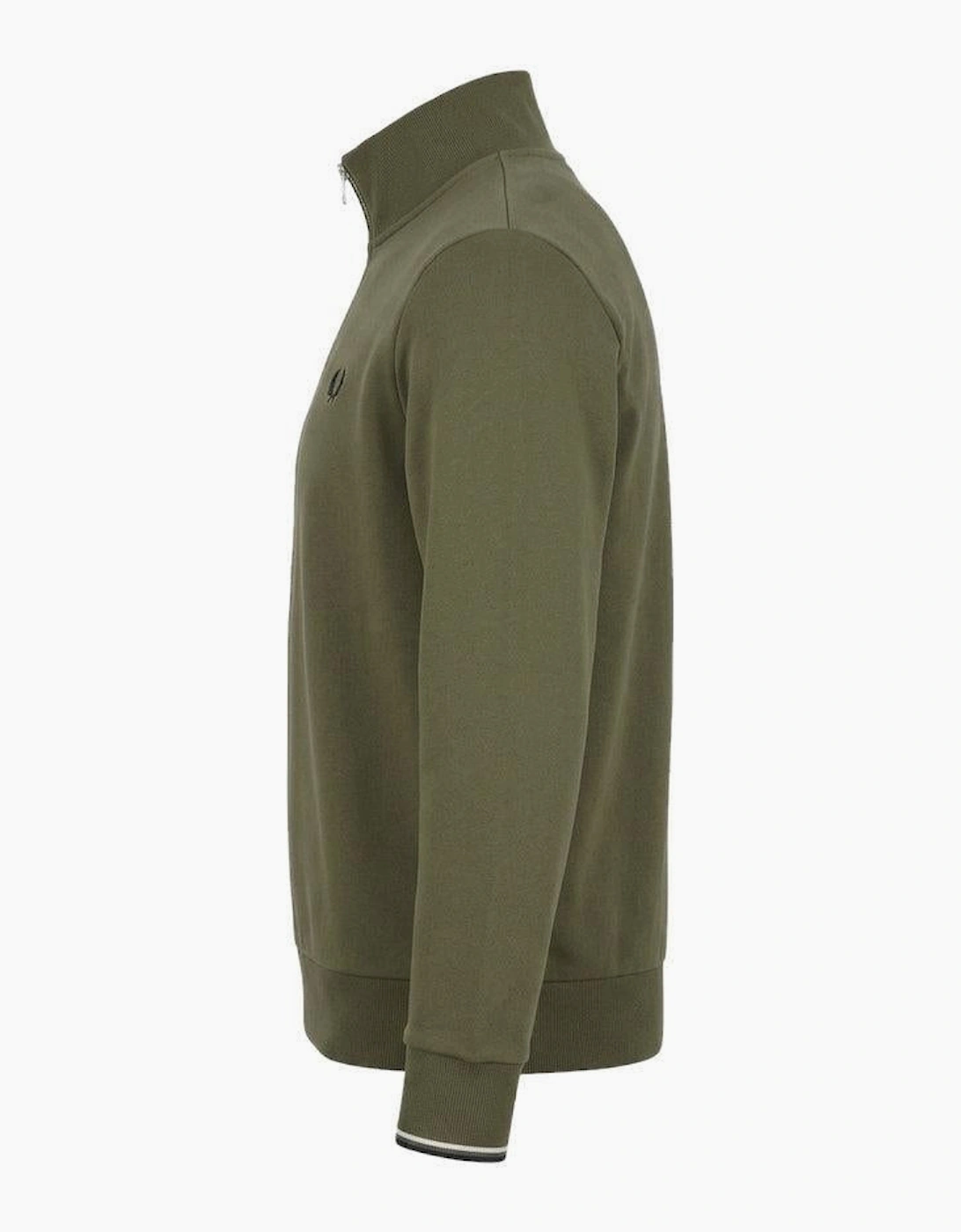 Fred Perry Half Zip Sweatshirt Laurel Wreath Green/Slate/Navy