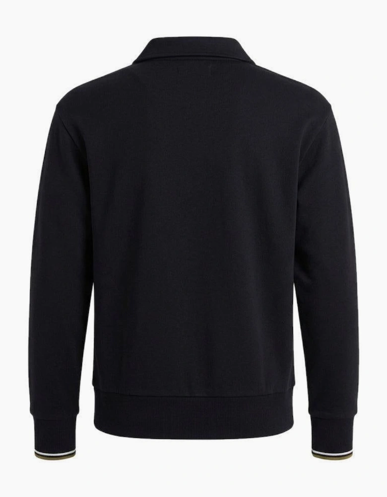 Fred Perry Half Zip Collared Sweatshirt Black