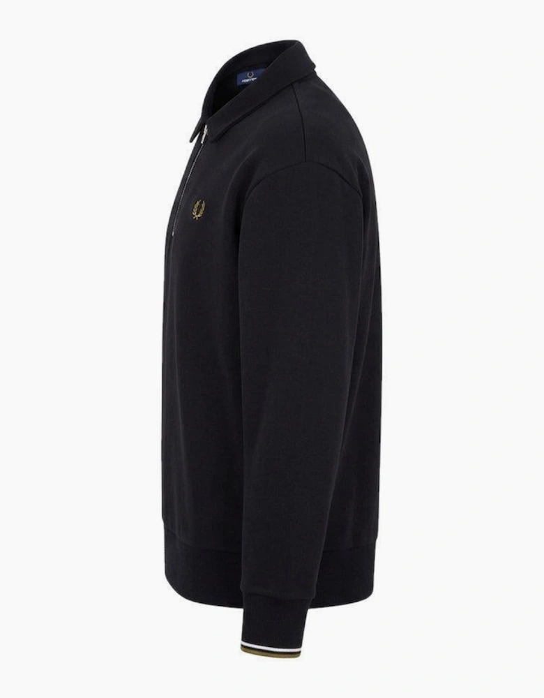 Fred Perry Half Zip Collared Sweatshirt Black