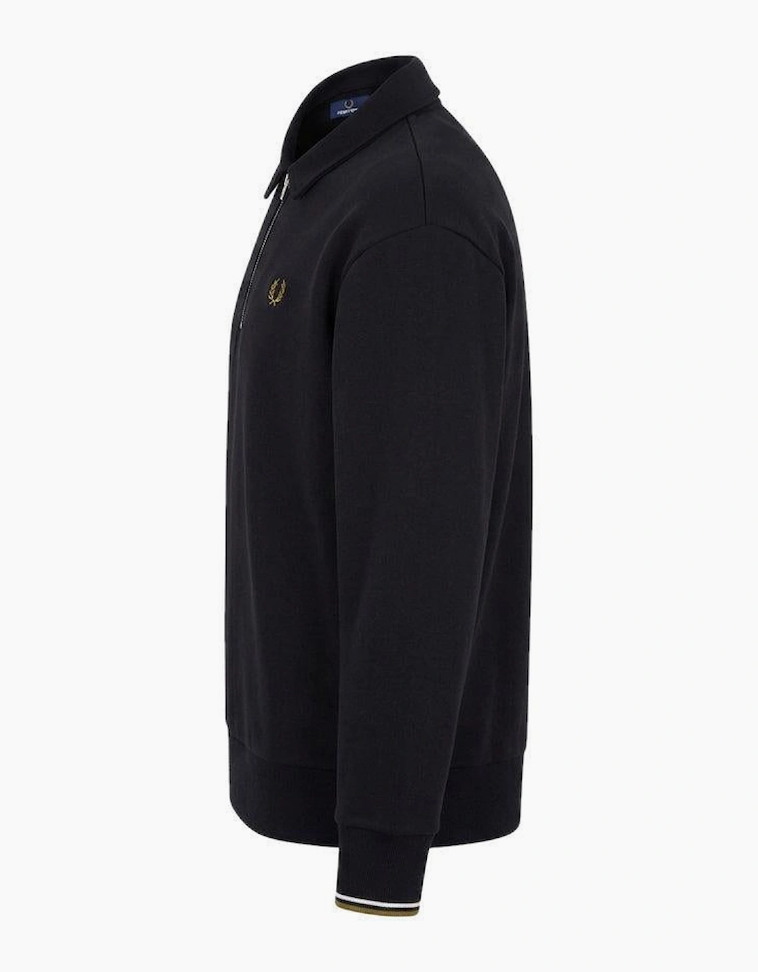 Fred Perry Half Zip Collared Sweatshirt Black