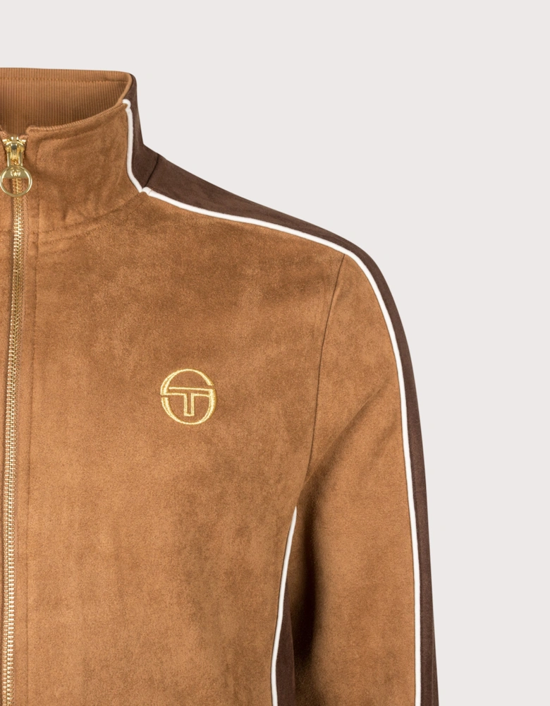 Regular Fit Contrasto Suede Track Top