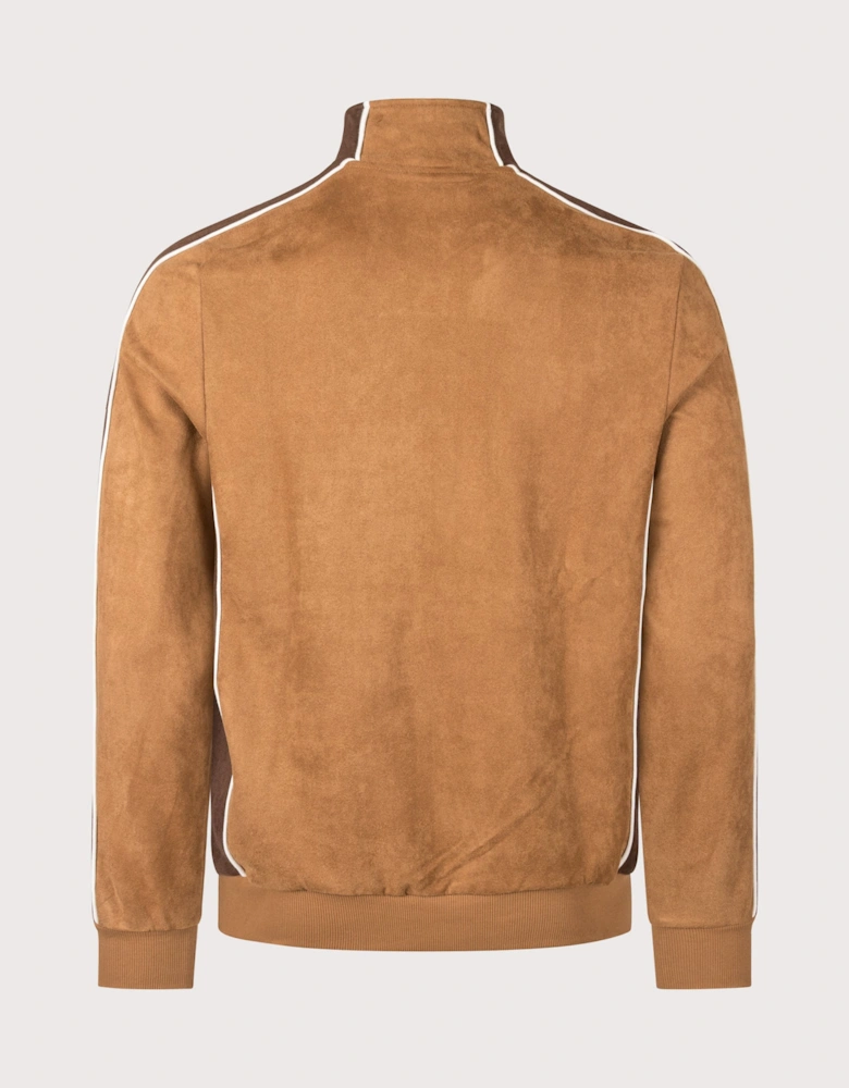 Regular Fit Contrasto Suede Track Top