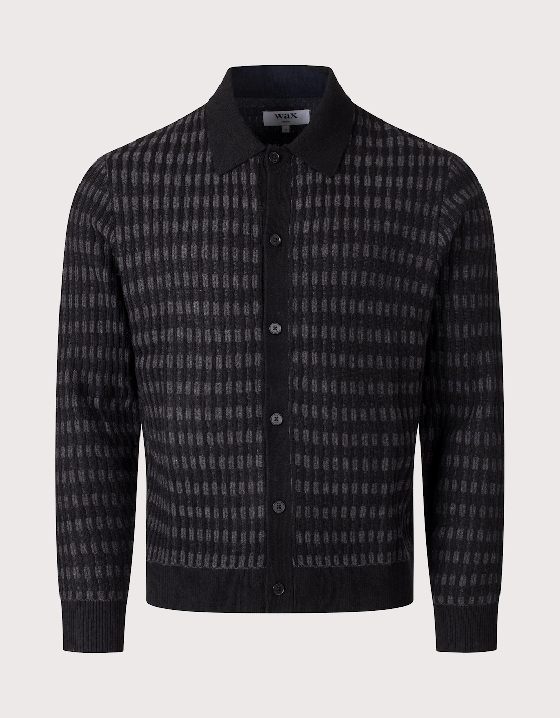 Tristan Rib Check Button Down Knitted Polo