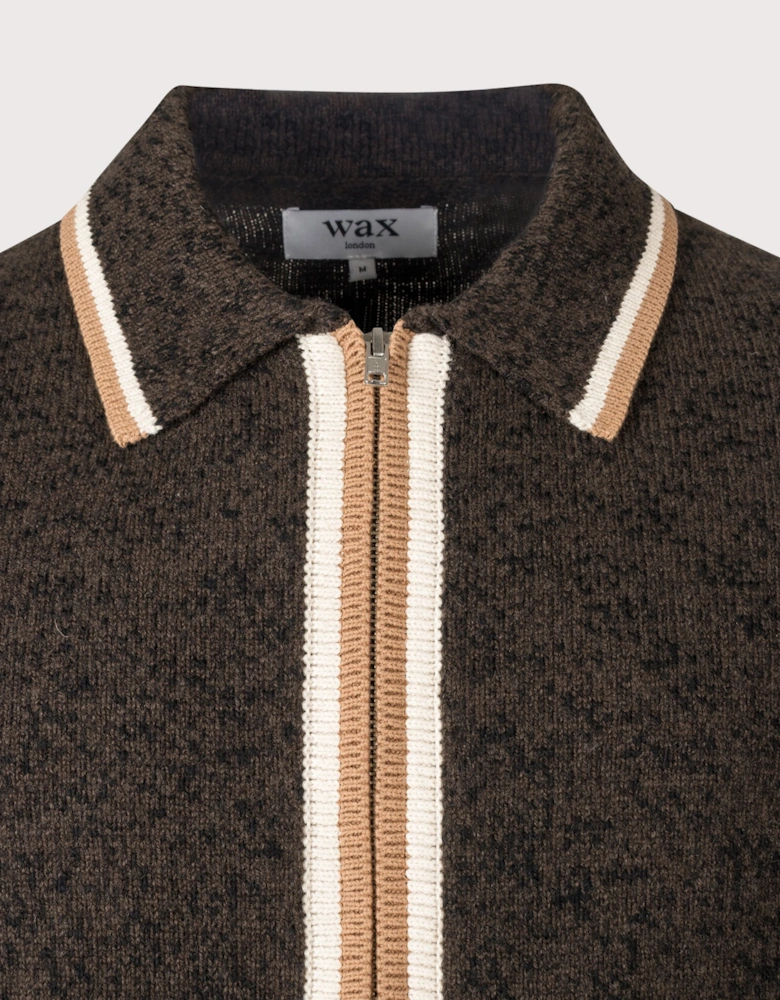 Lennox Fleck Long Sleeve Knitted Polo Shirt